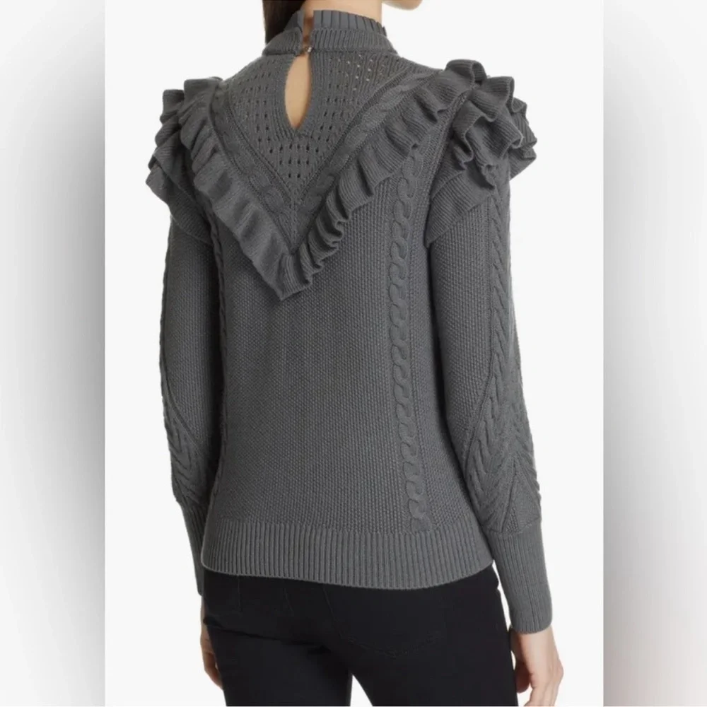 Ted Baker Denita Ruffle Yolk Sweater Charcoal